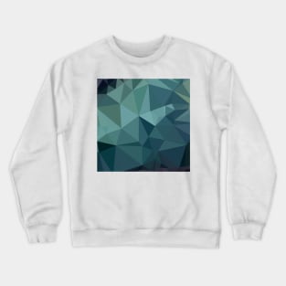 Metallic Seaweed Green Abstract Low Polygon Background Crewneck Sweatshirt